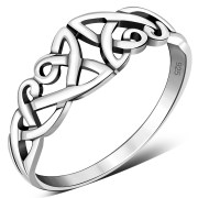 Unique Celtic Trinity knot Design Silver Ring, rp688