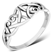 Unique Celtic Trinity knot Design Silver Ring, rp688