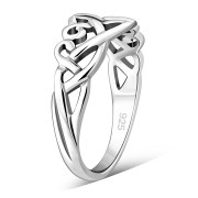 Unique Celtic Trinity knot Design Silver Ring, rp688
