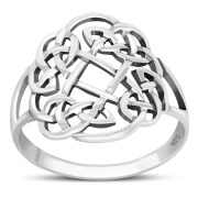 Celtic Round Silver Ring, 925 Sterling Silver, rp696