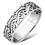 Plain Silver Ethnic Style Ring, 925 Sterling Silver, rp711