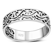 Plain Silver Ethnic Style Ring, 925 Sterling Silver, rp711