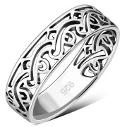 Plain Silver Ethnic Style Ring, 925 Sterling Silver, rp711