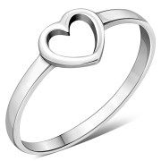 Plain Silver Heart Ring, rp716