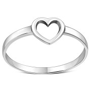 Plain Silver Heart Ring, rp716