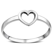 Plain Silver Heart Ring, rp716