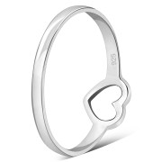 Plain Silver Heart Ring, rp716