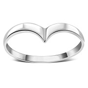 Simple Classic Silver "V" Shaped Ring., rp718