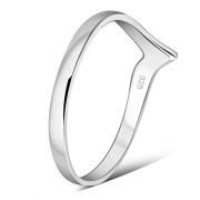 Simple Classic Silver "V" Shaped Ring., rp718