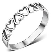 Silver Plain Heart Ring, rp719
