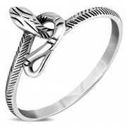 Thin Silver Snake Ring 925 Sterling Silver, rp728