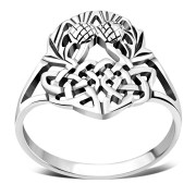 Plain Silver Celtic Knot Thistle Ring, rp731