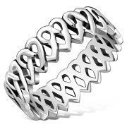 Celtic Hearts Silver Ring, rp740