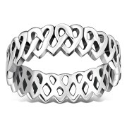 Celtic Hearts Silver Ring, rp740