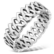 Celtic Hearts Silver Ring, rp740