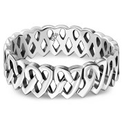 Celtic Hearts Silver Ring, rp740