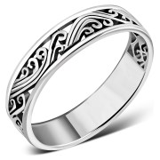 Plain Ethnic Silver Ring, rp755