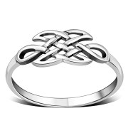 Unique Design Light Celtic Knot Silver Ring, rp763