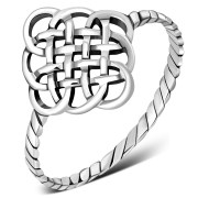 Twisted Band Plain Celtic Knot Silver Ring, rp782