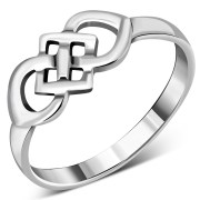 Delicate Plain Celtic Knot Silver Ring, rp783