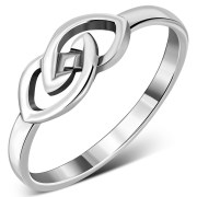 Simple delicate Celtic Knot Silver Ring, rp784