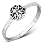 Thin Round Celtic Trinity Knot Silver Ring, rp790