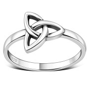 Plain Solid Sterling Silver Celtic Trinity Knot Ring, rp791