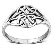 Plain Celtic Trinity Knot Silver Ring, rp796