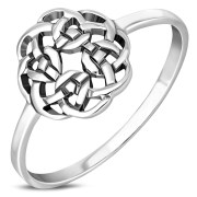 Delicate work Round Plain Celtic Knot Silver Ring, rp808