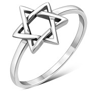 Star of David Light Plain Silver Ring, rp814