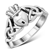 Irish Claddagh Plain Silver Ring, rp827