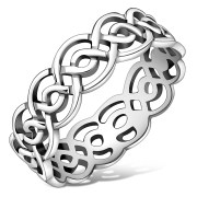 Celtic Knot Silver Band Ring, rp831