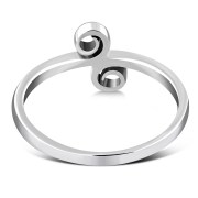 Delicate Plain Spiral Silver Ring, rp833