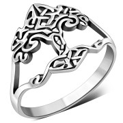 Tree of Life Celtic Knot Plain Silver Ring, rp865