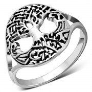 Tree of Life, Plain Celtic Knot Silver Ring, rp867