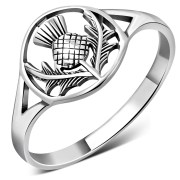 Scottish Thistle Sterling Silver Ring - rp870