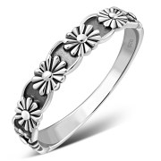 Ethnic Flower Sterling Silver Ring, rp878