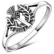 Scottish Thistle Silver Ring - rp883