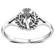 Scottish Thistle Silver Ring - rp883