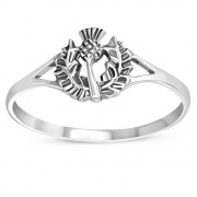 Scottish Thistle Silver Ring - rp883