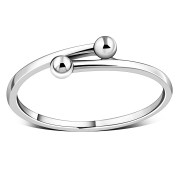 Plain Bypass Silver Ring - rp889