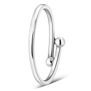 Plain Bypass Silver Ring - rp889
