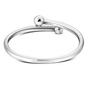 Plain Bypass Silver Ring - rp889