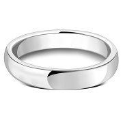 3.9mm Wide | Plain Half Round Top Silver Blank Engravable Wedding Band Ring, rp903