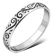 Ethnic Style Sterling Silver Band Ring, rpk6