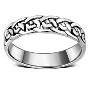 Celtic Knot Plain Silver Band Ring, rpk53