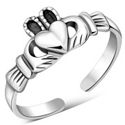 Claddagh Toe Ring Plain Sterling Silver, tr69
