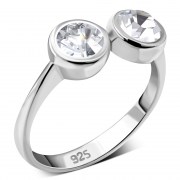  Cubic Zirconia Silver Toe Ring, trs2