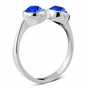 Blue Sapphire CZ Silver Toe Ring, trs2