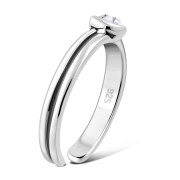 Cubic Zirconia Silver Toe Ring, trs3